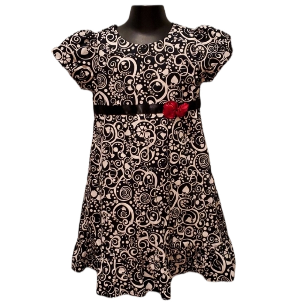Hanna Andersson Black & White Dress with Flowers